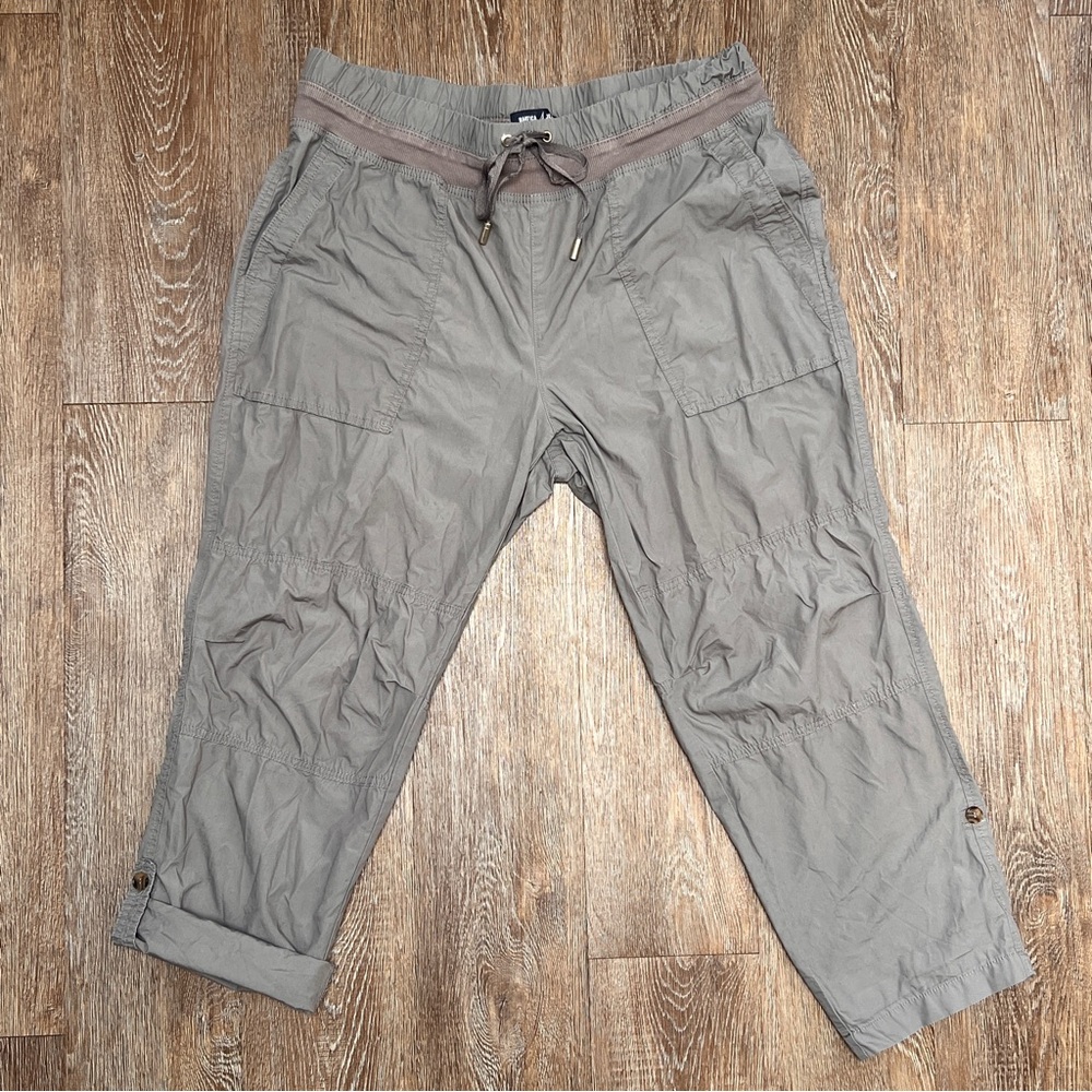 Nautica Jeans Womens Gorpcore Utility Cargo Jogger Pants Gray | Size: Large